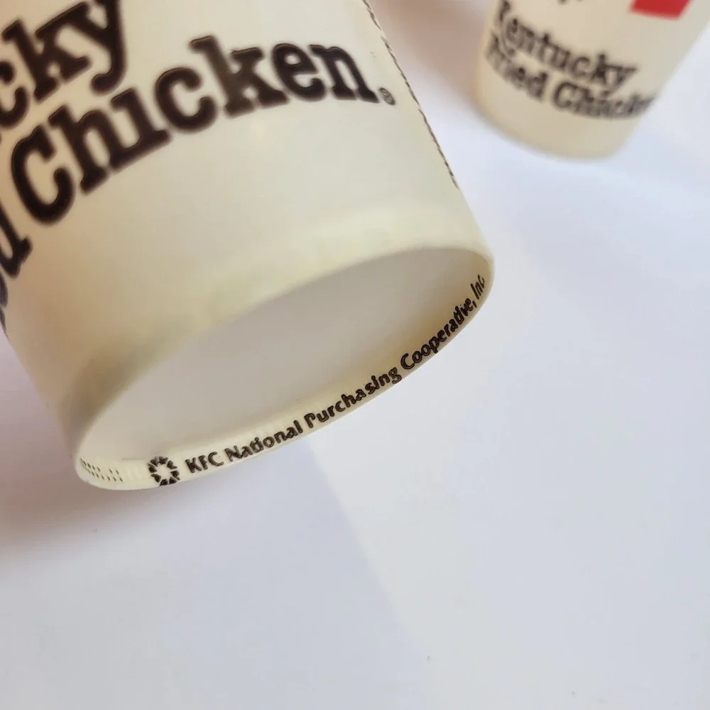 Vintage 1980s KFC Paper Wax Cup | Colonel Sanders Retro‎ Fast Food | Single Cup